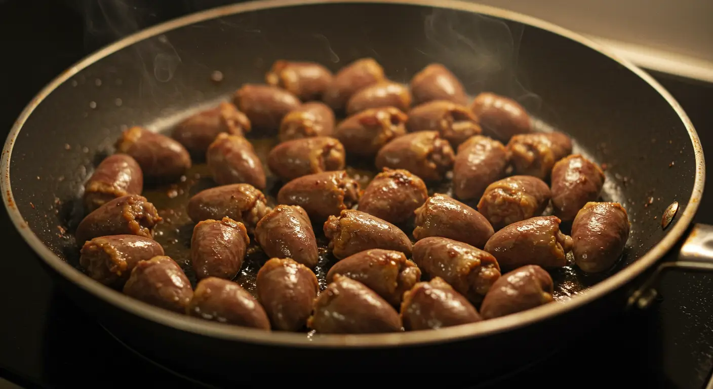 Coração de Frango na frigideira