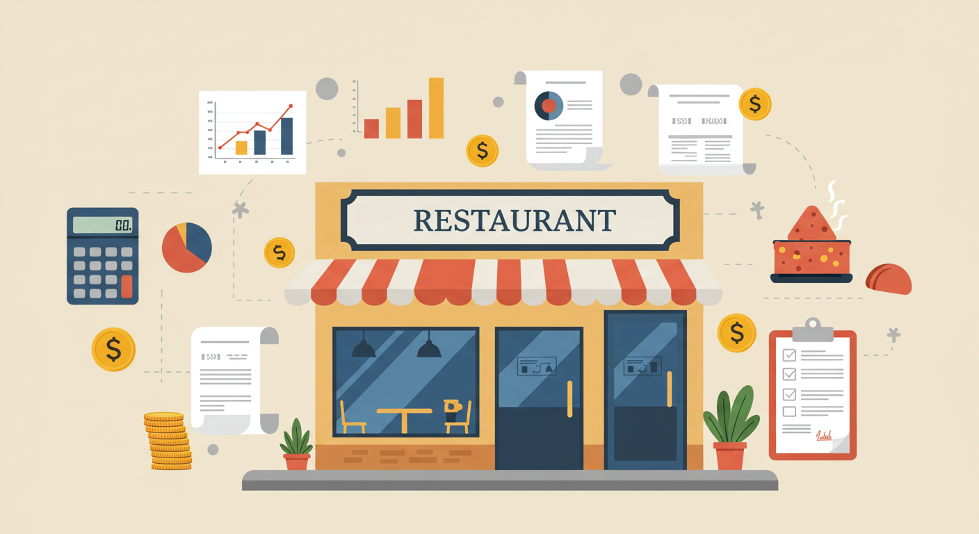 Imagem representativa de elementos de como calcular CMV de restaurante