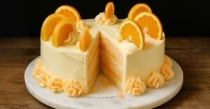 Bolo de Sorvete de Laranja com Creme