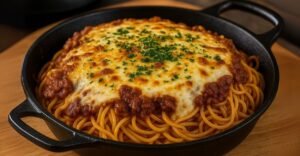 Espaguete à Bolonhesa Cremoso com Cream Cheese