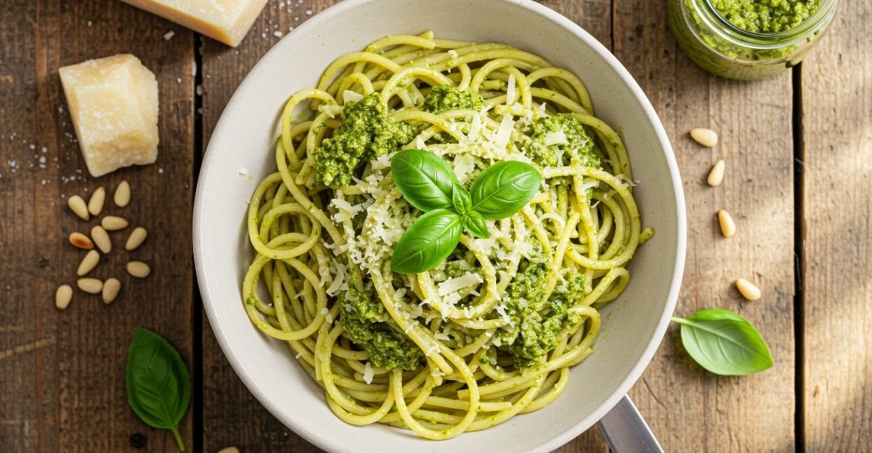 Macarrão ao Pesto Super Fácil e Irresistível
