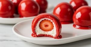 Morango do amor com recheio de brigadeiro de leite ninho