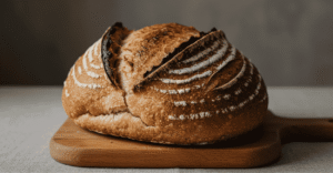 Pão rústico de fermentação natural com levain