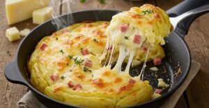 Purê recheado na frigideira