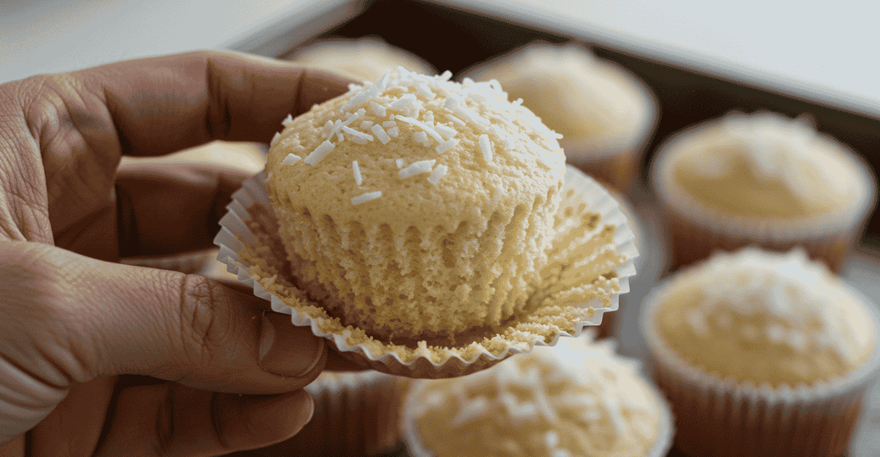 Cupcakes fofinhos de coco com recheio cremoso que roubam a cena em qualquer mesa