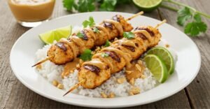 Espetinho de Frango com Coco