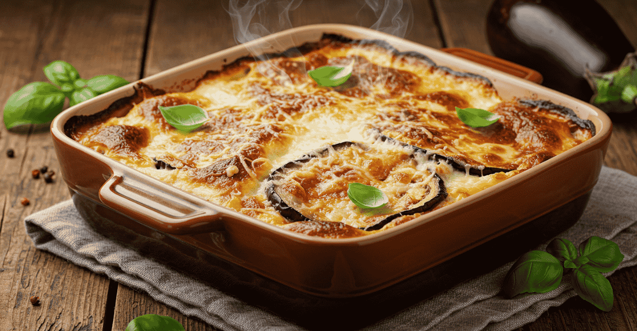 Lasanha de Berinjela com Molho Branco e Parmesão: leve, cremosa e irresistível
