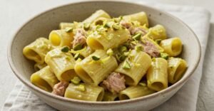 Macarrão com Atum e Pistache