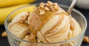 Sorvete Caseiro de Banana com Pasta de Amendoim