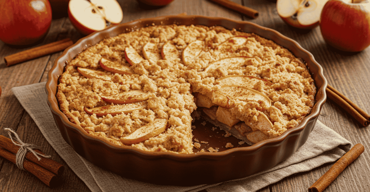 Torta de Maçã com Canela e Crosta Crocante: o doce que abraça