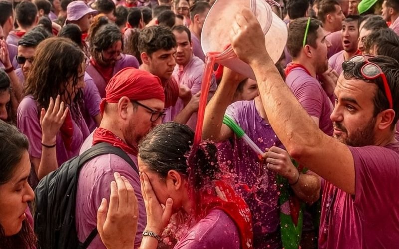 A Cidade Espanhola Onde Moradores Se Molham com Vinho