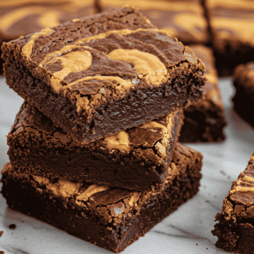 Esse brownie com pasta de amendoim é tão bonito quanto viciante