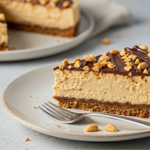 Cheesecake de Pasta de Amendoim Sem Forno