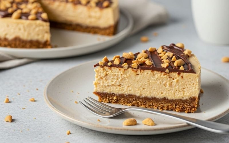 Cheesecake de Pasta de Amendoim Sem Forno