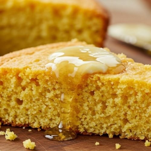 Cornbread com manteiga, mel e flor de sal