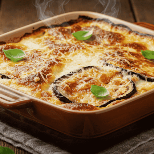 Lasanha de Berinjela com Molho Branco e Parmesão: leve, cremosa e irresistível