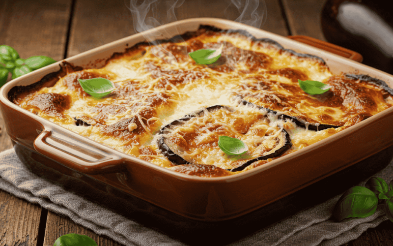 Lasanha de Berinjela com Molho Branco e Parmesão: leve, cremosa e irresistível