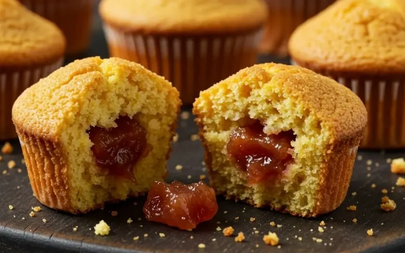Sabor de Arraiá: Muffins de Bolo de Fubá com Goiabada que Derretem na Boca