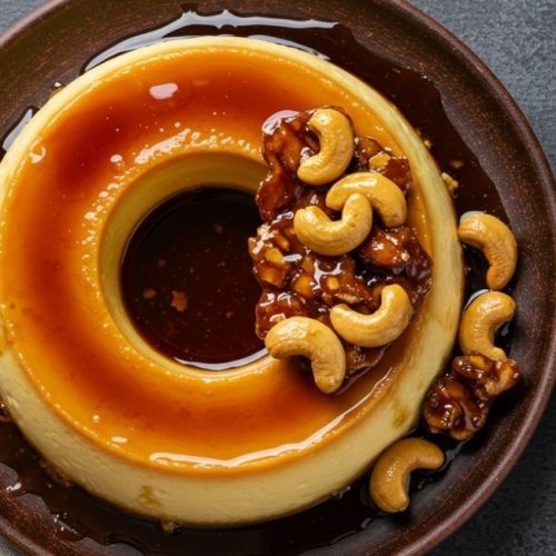 Pudim Cremoso com Calda de Castanha: Uma Explosão de Sabor e Textura