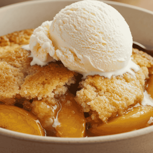 O melhor Cobbler de Pêssego: crocante por fora, cremoso por dentro e fácil de fazer