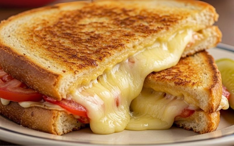 Esse Sanduíche de Queijo Quente com Tomate Faz Todo Mundo Salivar