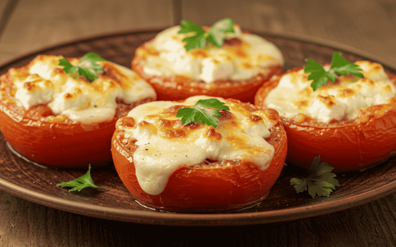 Essa receita de tomate com queijo no forno é simples, leve e viciante