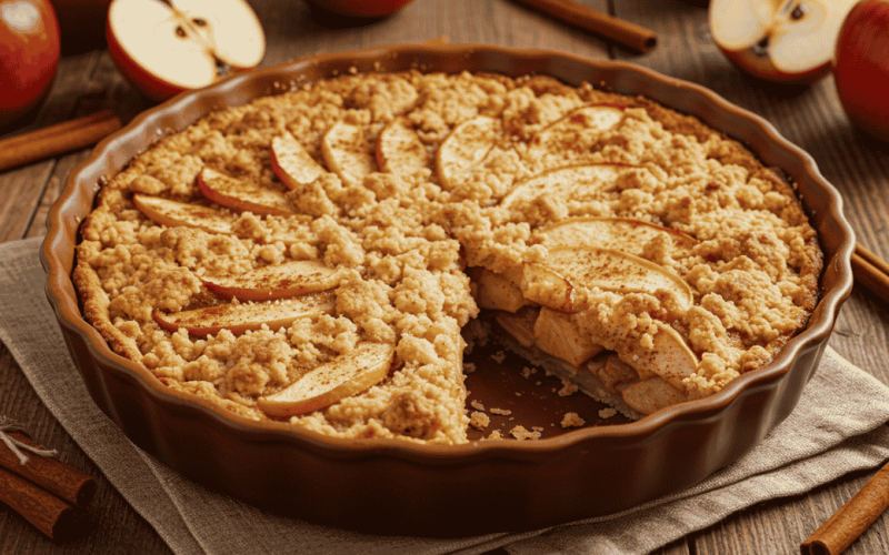 Torta de Maçã com Canela e Crosta Crocante: o doce que abraça